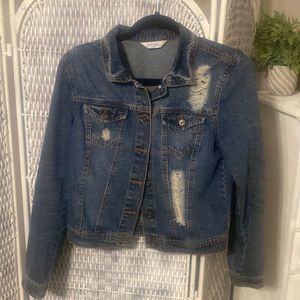 Highway Distressed Blue Jean Jacket Size S